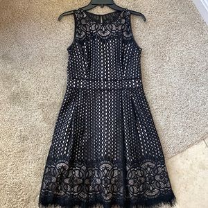 Black and gold cocktail dress